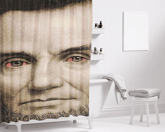 Abraham Lincoln Red Eyes Bathroom Shower Curtain Fabric Waterproof | 66 X 72 Inch