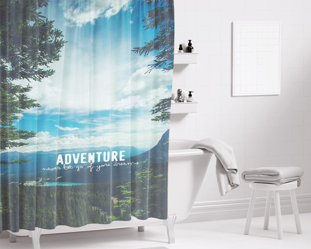 Adventure National Geographic Bathroom Shower Curtain Fabric Waterproof | 66 X 72 Inch