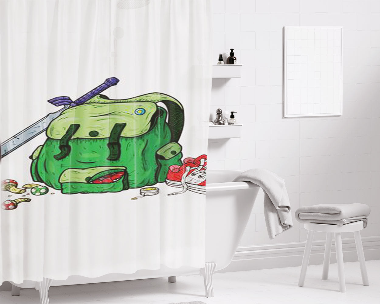 Adventure Pack Bathroom Shower Curtain Fabric Waterproof | 66 X 72 Inch