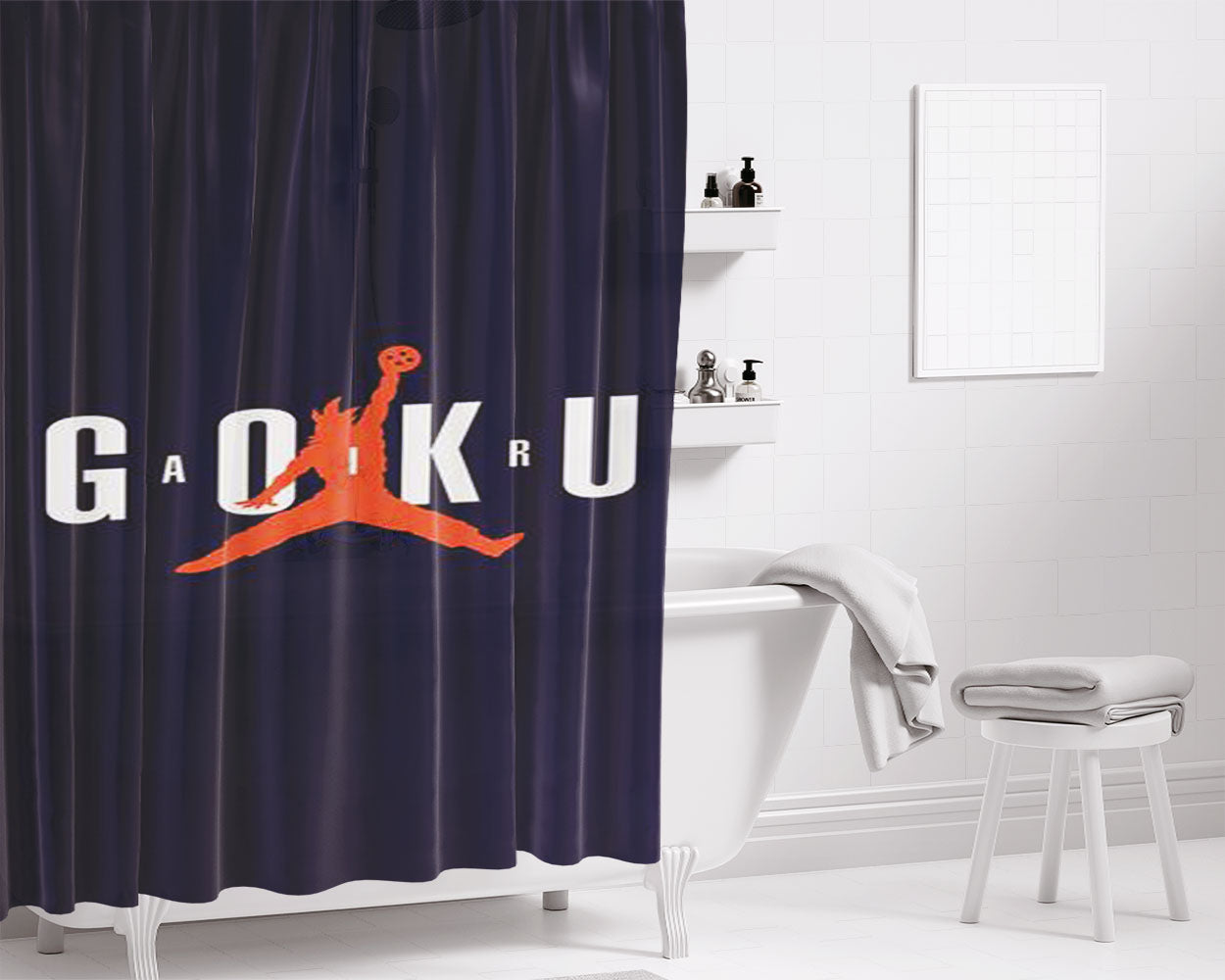 Air Goku 2 Bathroom Shower Curtain Fabric Waterproof | 66 X 72 Inch