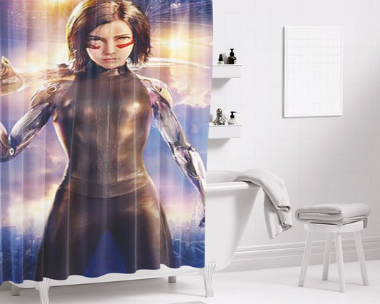 Alita Battle Angel 2019 Bathroom Shower Curtain Fabric Waterproof | 66 X 72 Inch