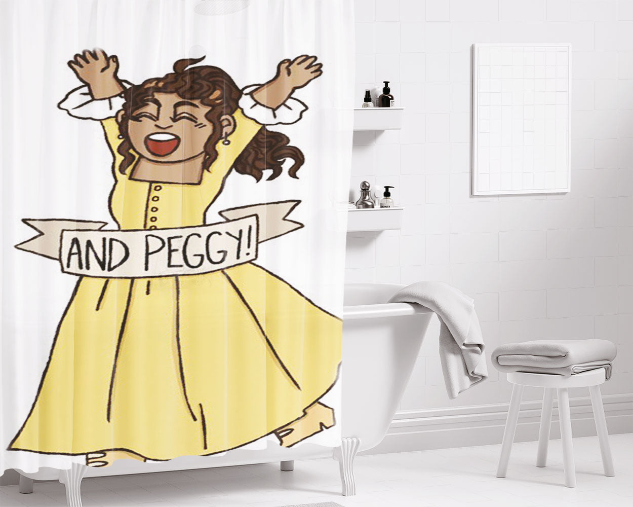 And Peggy Schuyler Hamilton Bathroom Shower Curtain Fabric Waterproof | 66 X 72 Inch