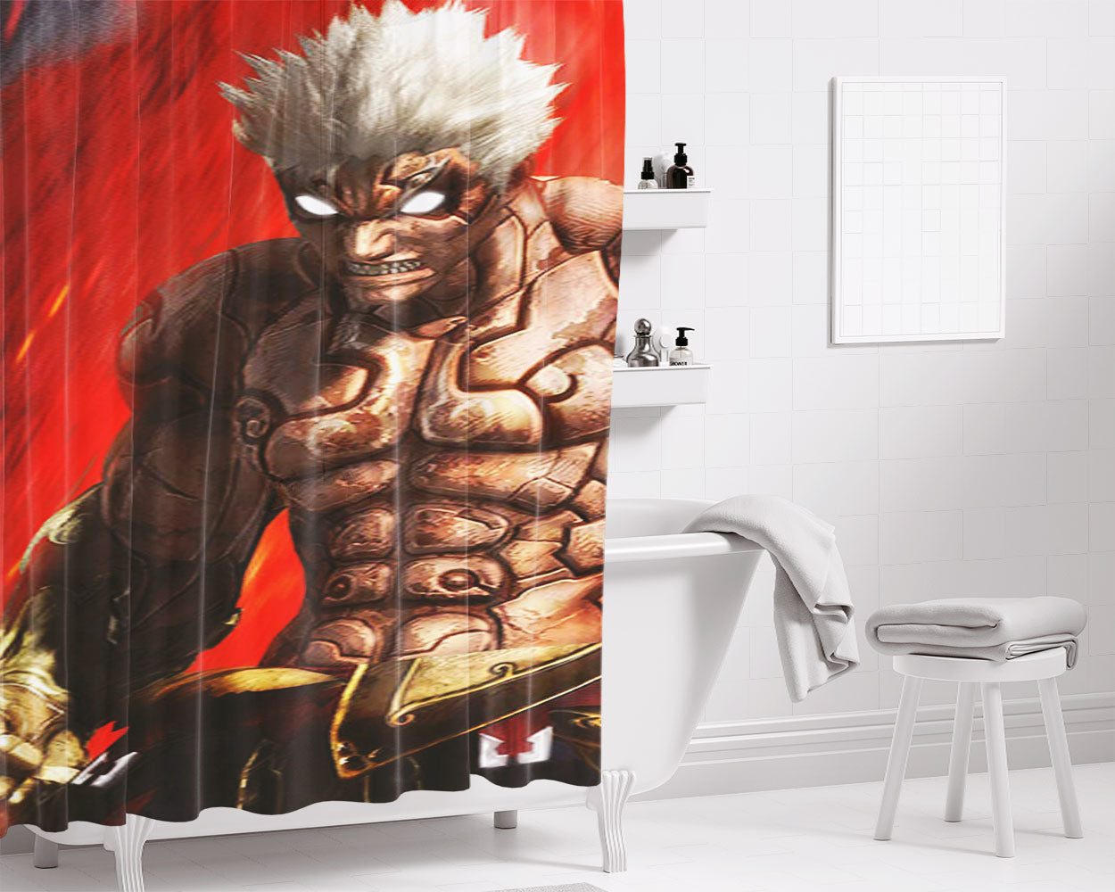 Asuras Wrath Bathroom Shower Curtain Fabric Waterproof | 66 X 72 Inch