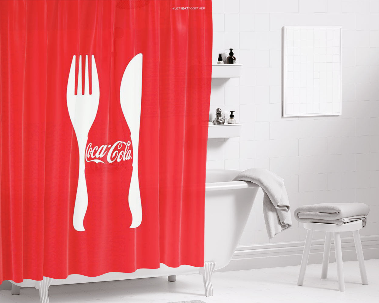 Coca Cola Truck Bathroom Shower Curtain Fabric Waterproof | 66 X 72 Inch