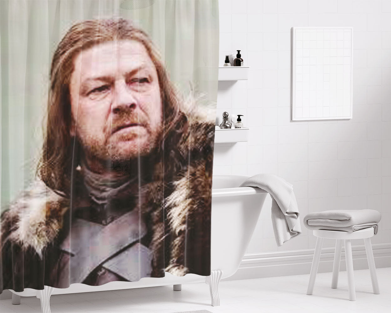 Eddard Stark Sean Bean Bathroom Shower Curtain Fabric Waterproof | 66 X 72 Inch
