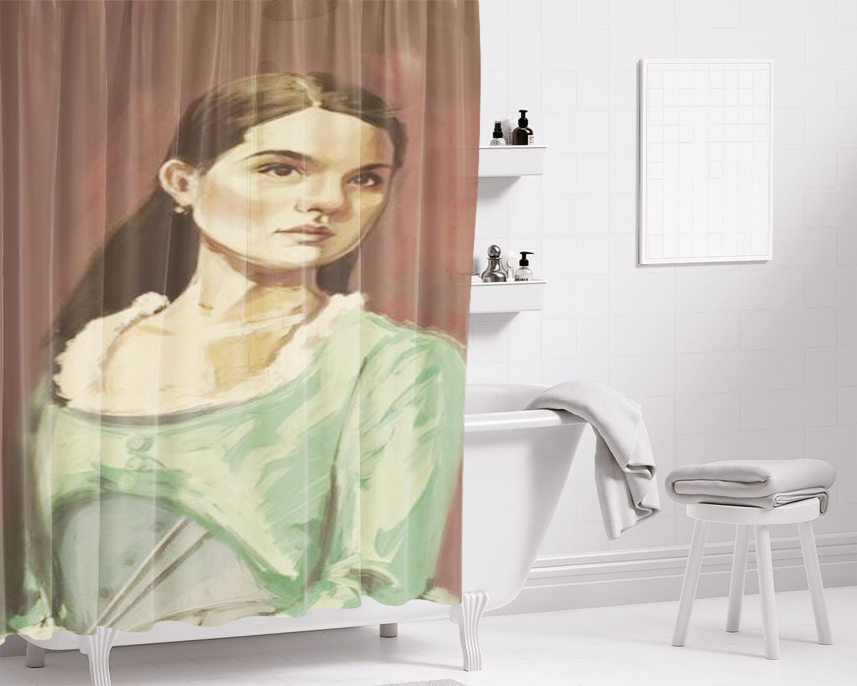 Eliza Schuyler Hamilton Bathroom Shower Curtain Fabric Waterproof | 66 X 72 Inch