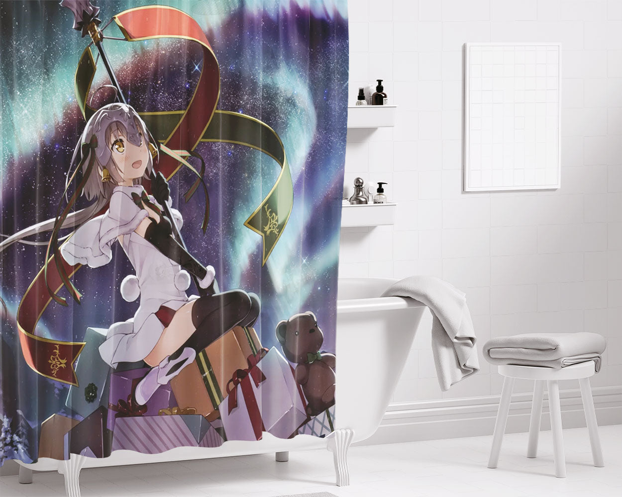 Fate Grand Order Jeanne Darc Bathroom Shower Curtain Fabric Waterproof | 66 X 72 Inch