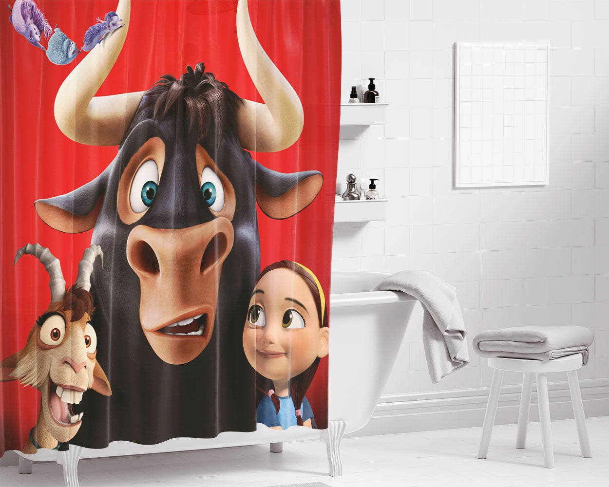 Ferdinand Movie Animation Bathroom Shower Curtain Fabric Waterproof | 66 X 72 Inch