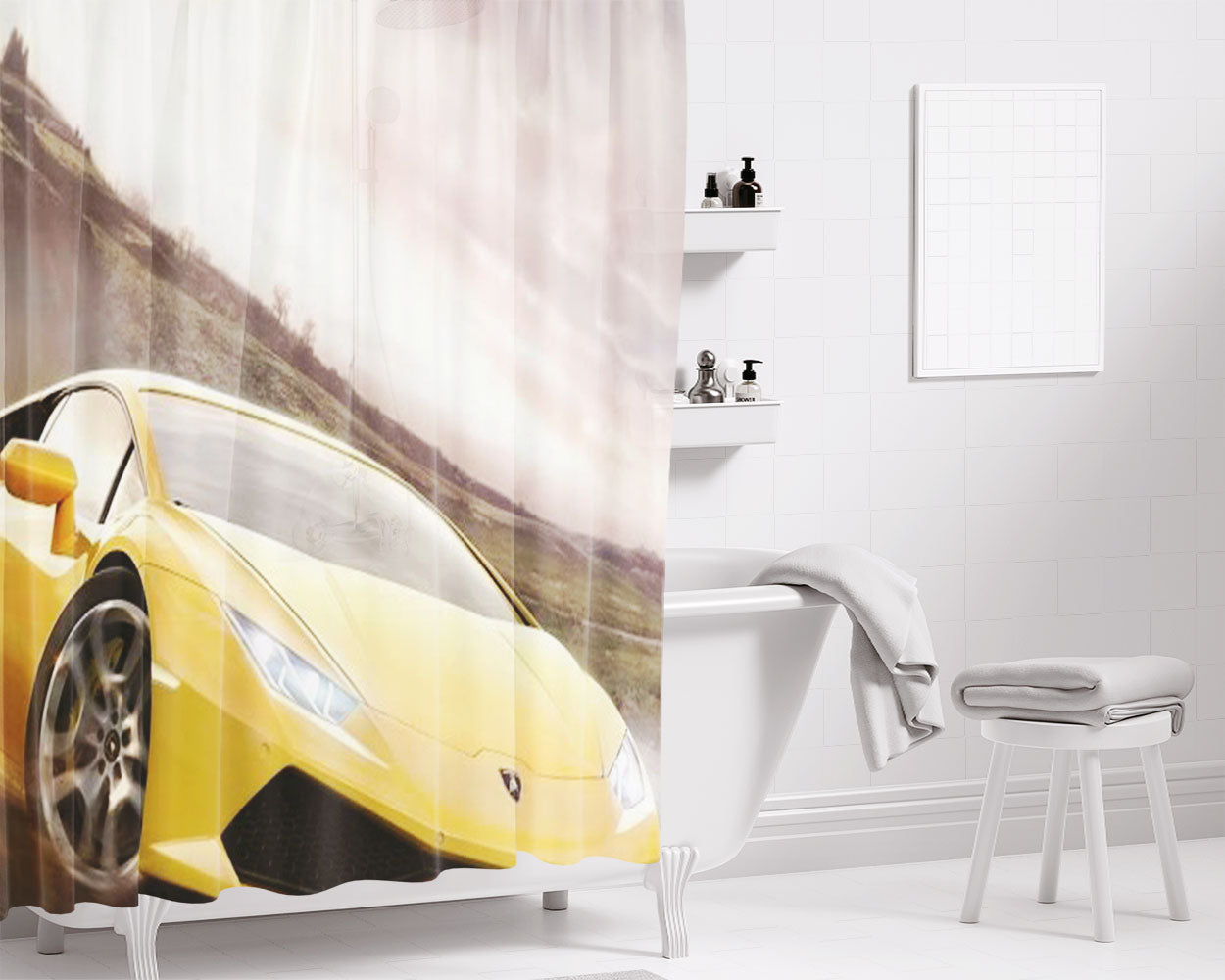 Forza Horizon 4 Bathroom Shower Curtain Fabric Waterproof | 66 X 72 Inch