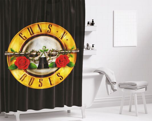 Guns N Roses Bathroom Shower Curtain Fabric Waterproof | 66 X 72 Inch