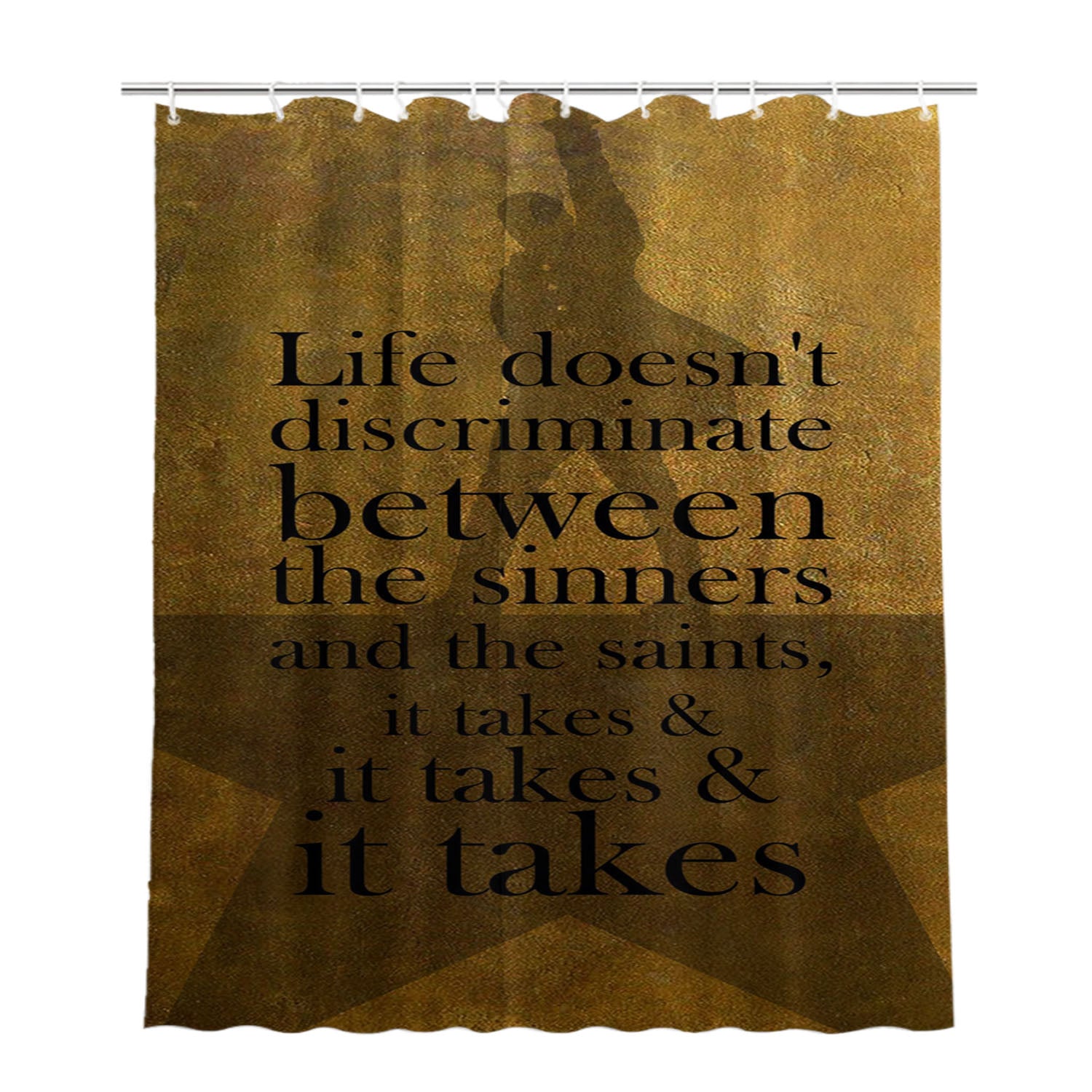 Alexander Hamilton It Takes Quotes Bathroom Shower Curtain Fabric Waterproof | 66 X 72 Inch