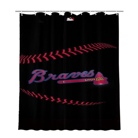 Atlanta Braves Baseball Mlb Bathroom Shower Curtain Fabric Waterproof