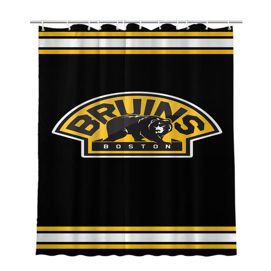 Boston Bruins Bathroom Shower Curtain Fabric Waterproof | 66 X 72 Inch