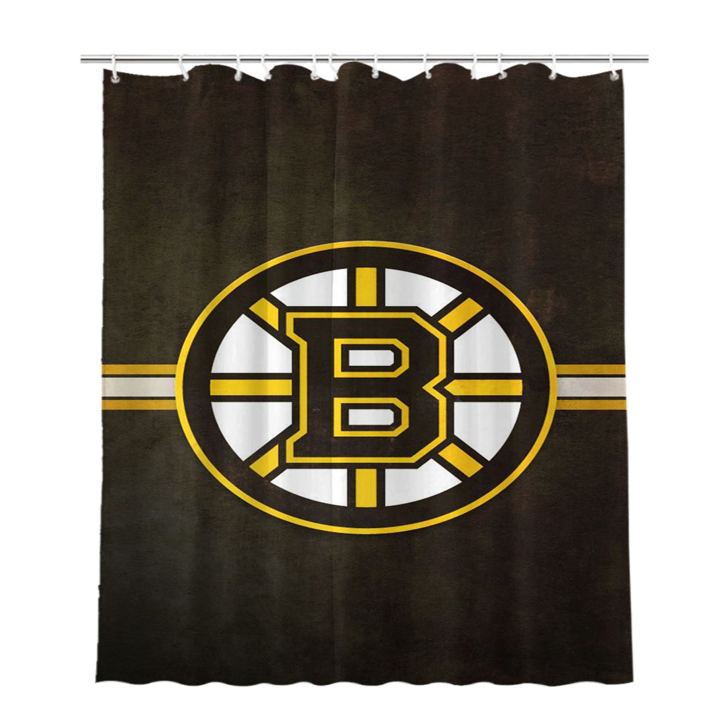 Boston Bruins Nhl Bathroom Shower Curtain Fabric Waterproof | 66 X 72 Inch