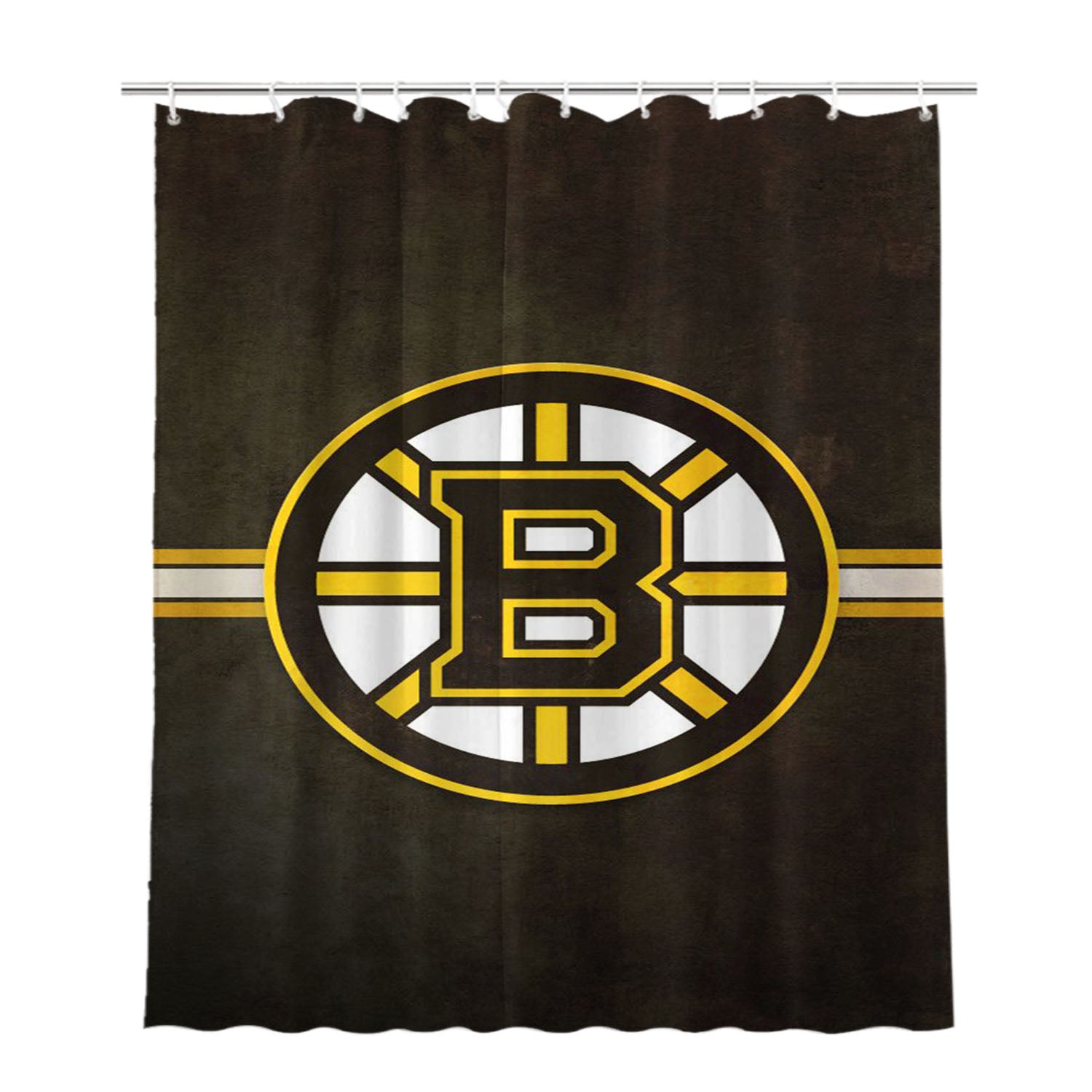 Boston Bruins Nhl Bathroom Shower Curtain Fabric Waterproof | 66 X 72 Inch