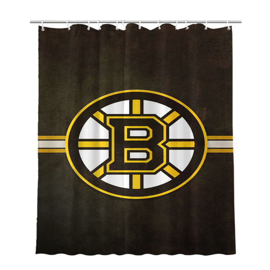Boston Bruins Nhl Bathroom Shower Curtain Fabric Waterproof | 66 X 72 Inch