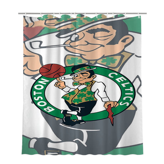Boston Celtics Case Bathroom Shower Curtain Fabric Waterproof