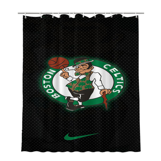 Boston Celtics Nike Carbon Bathroom Shower Curtain Fabric Waterproof