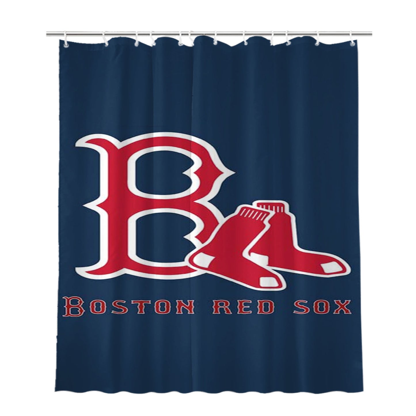 Boston Red Sox Baseball Bathroom Shower Curtain Fabric Waterproof | 66 X 72 Inch