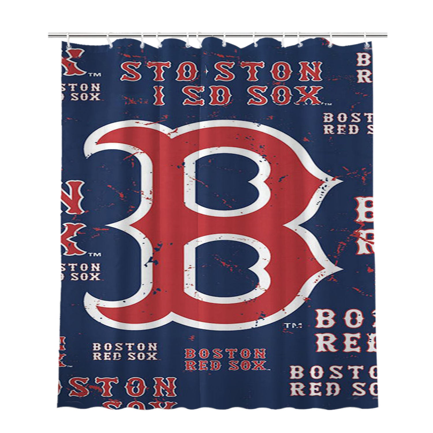Boston Red Sox Baseball 4 Bathroom Shower Curtain Fabric Waterproof | 66 X 72 Inch