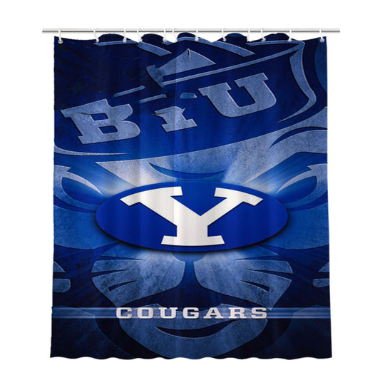 Byu Cougars Bathroom Shower Curtain Fabric Waterproof | 66 X 72 Inch