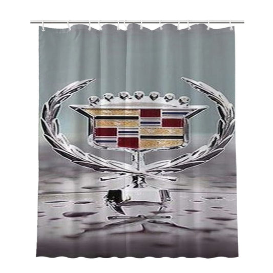 Cadillac Emblem Car Bathroom Shower Curtain Fabric Waterproof