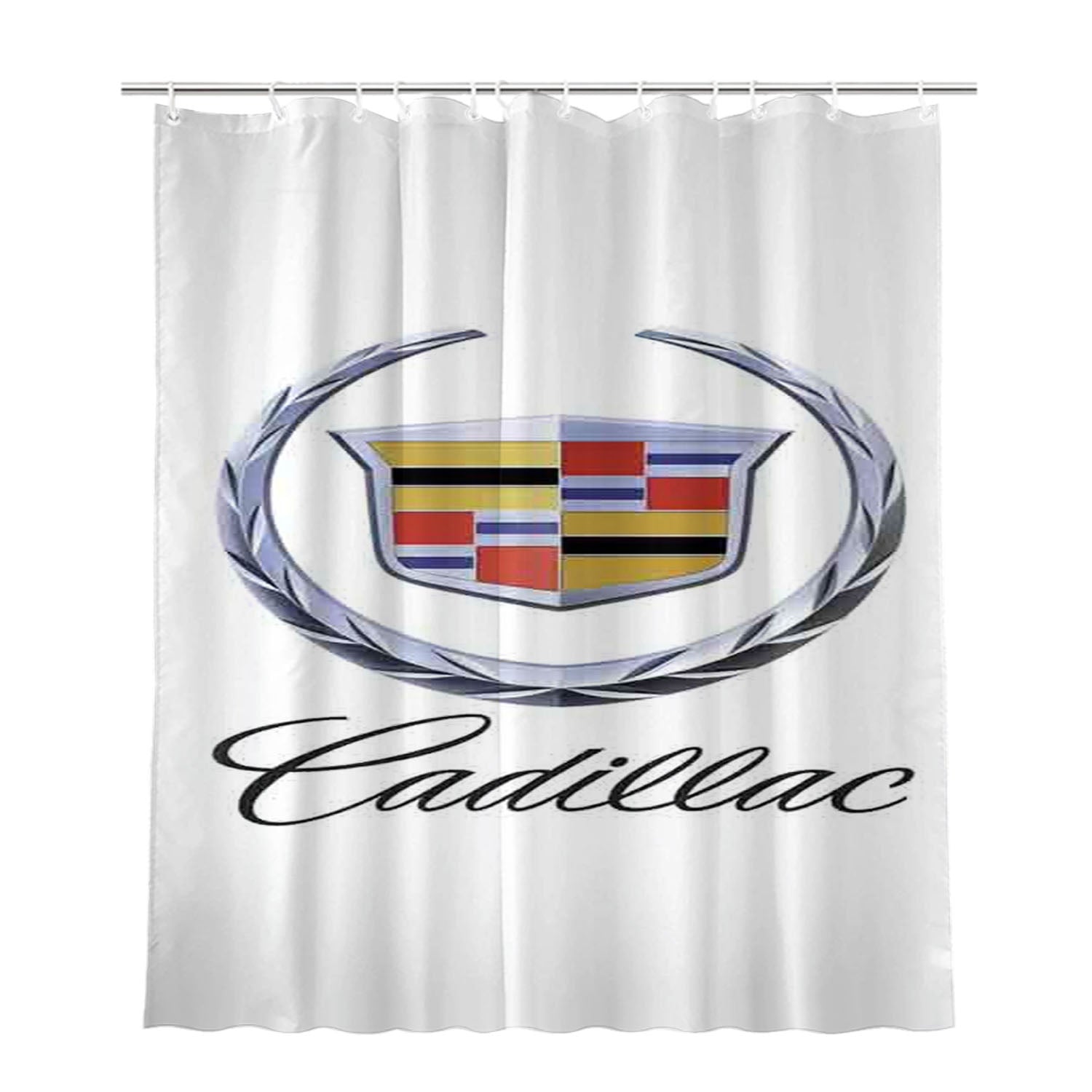 Cadillac Logo Bathroom Shower Curtain Fabric Waterproof | 66 X 72 Inch
