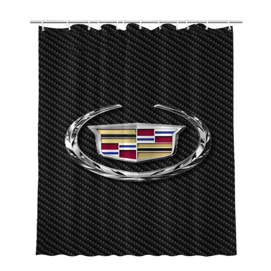 Car Cadillac Logo Bathroom Shower Curtain Fabric Waterproof
