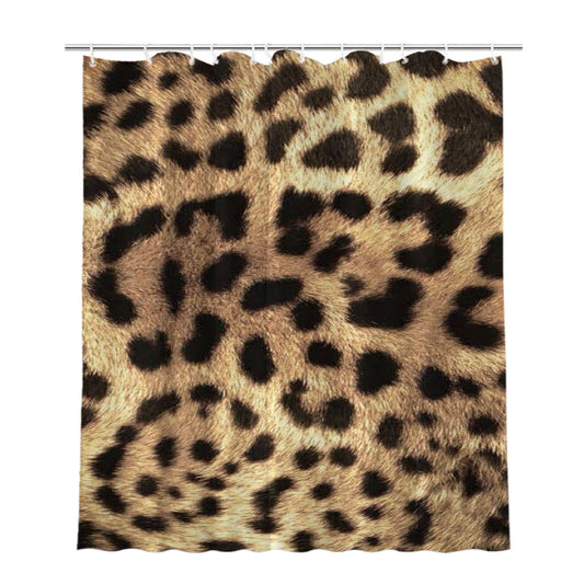 Cheetah Texture Pattern Style Bathroom Shower Curtain Fabric Waterproof | 66 X 72 Inch