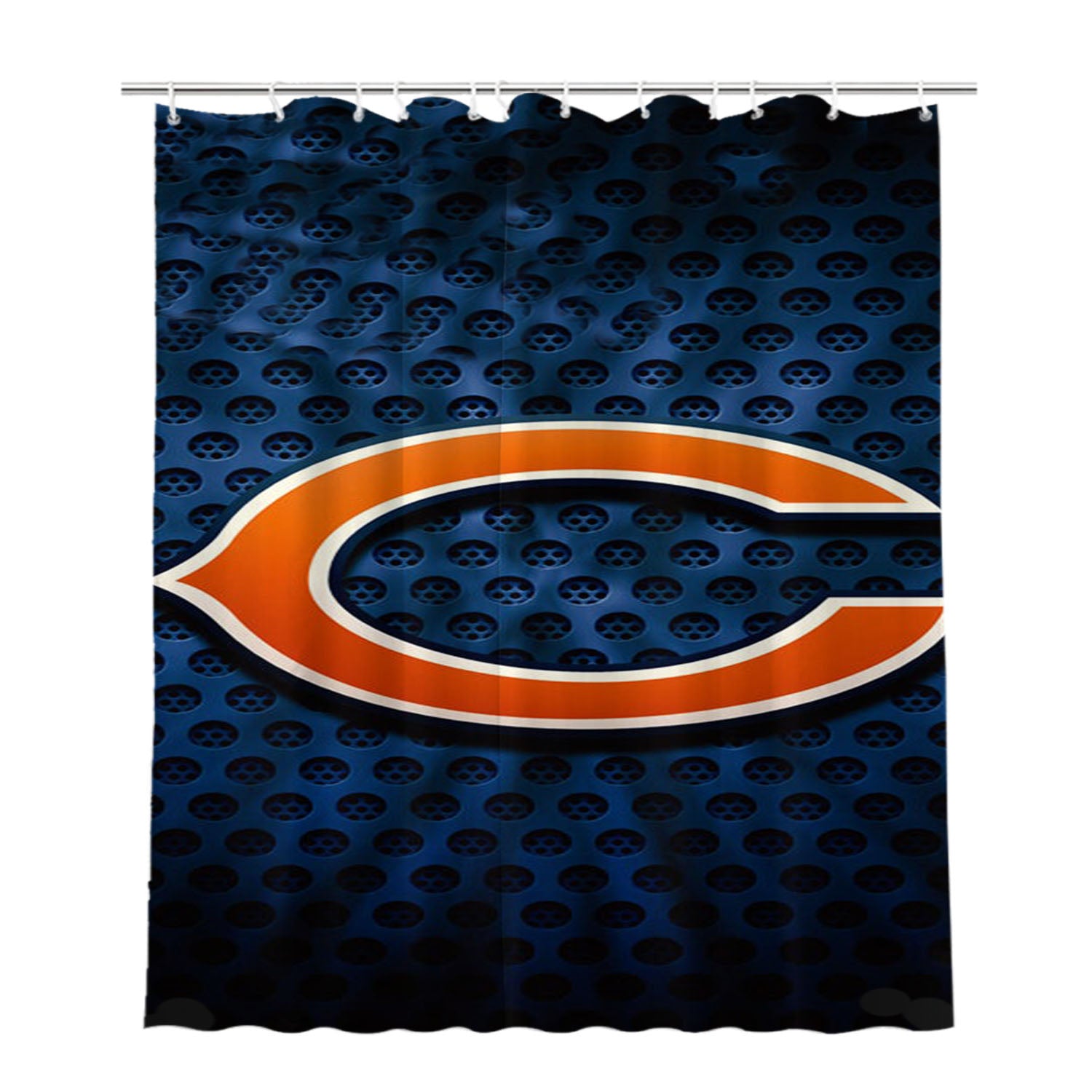 Chicago Bears Symbol Bathroom Shower Curtain Fabric Waterproof | 66 X 72 Inch