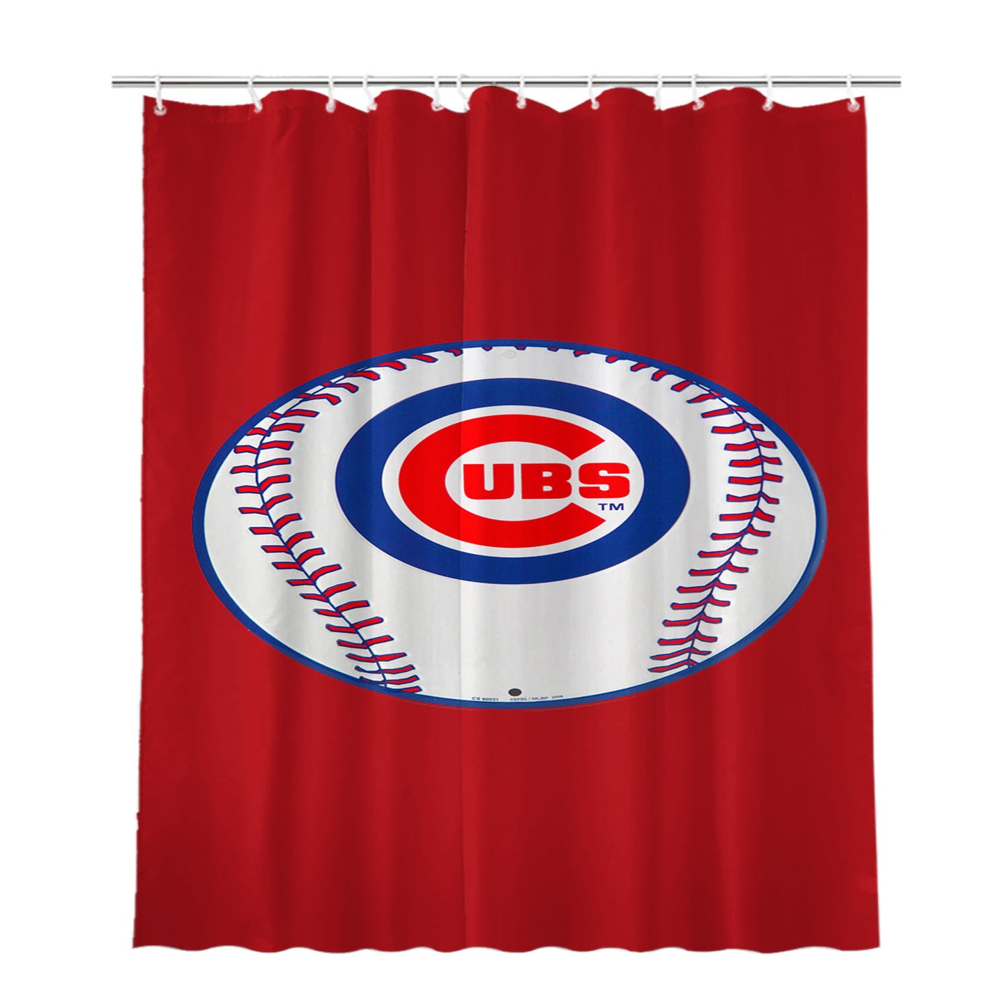 Chicago Cubs Baseball Logo Bathroom Shower Curtain Fabric Waterproof | 66 X 72 Inch
