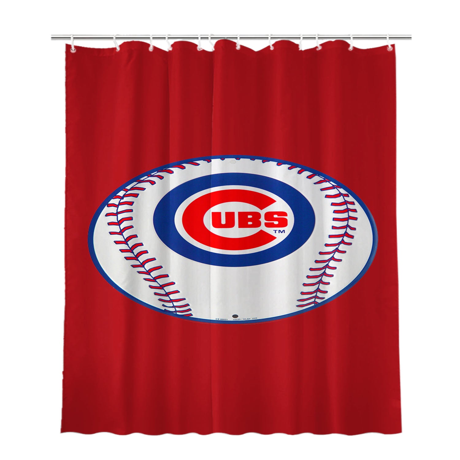 Chicago Cubs Baseball Logo Bathroom Shower Curtain Fabric Waterproof | 66 X 72 Inch