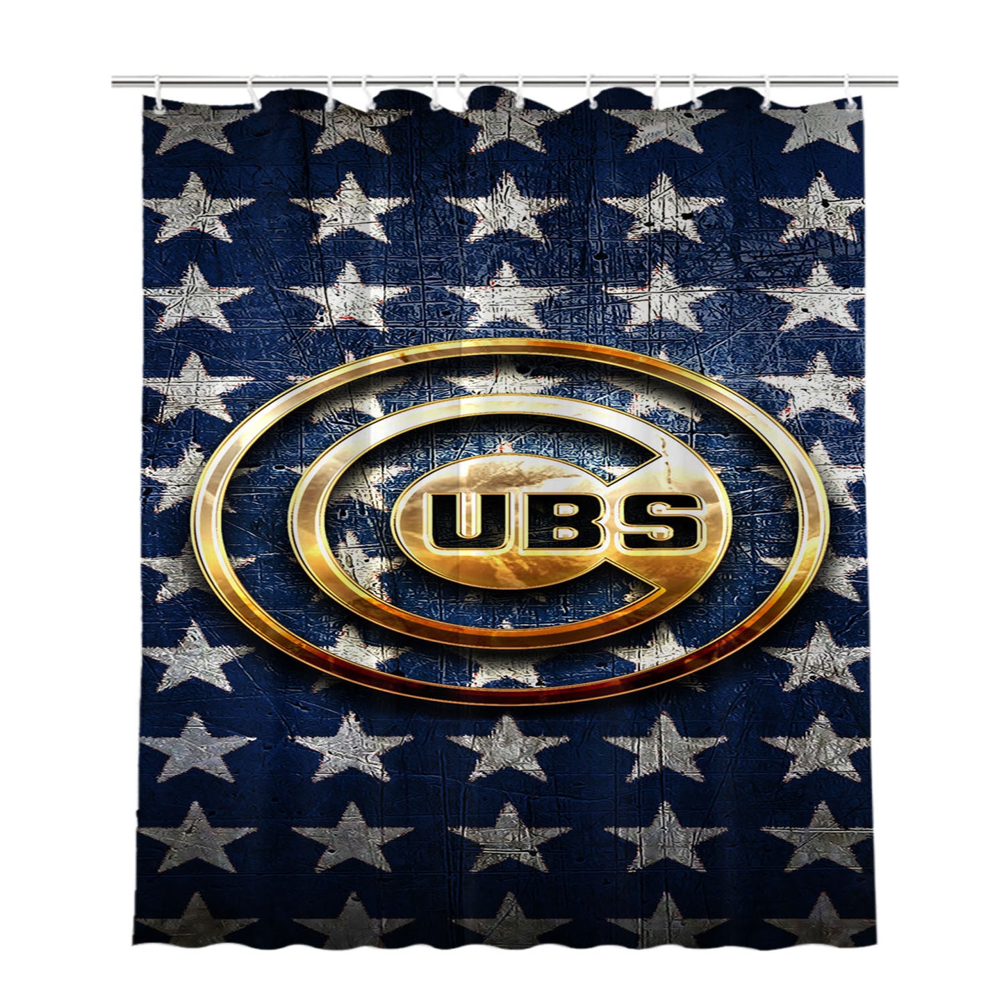 Chicago Cubs Golden Logo Usa Bathroom Shower Curtain Fabric Waterproof | 66 X 72 Inch
