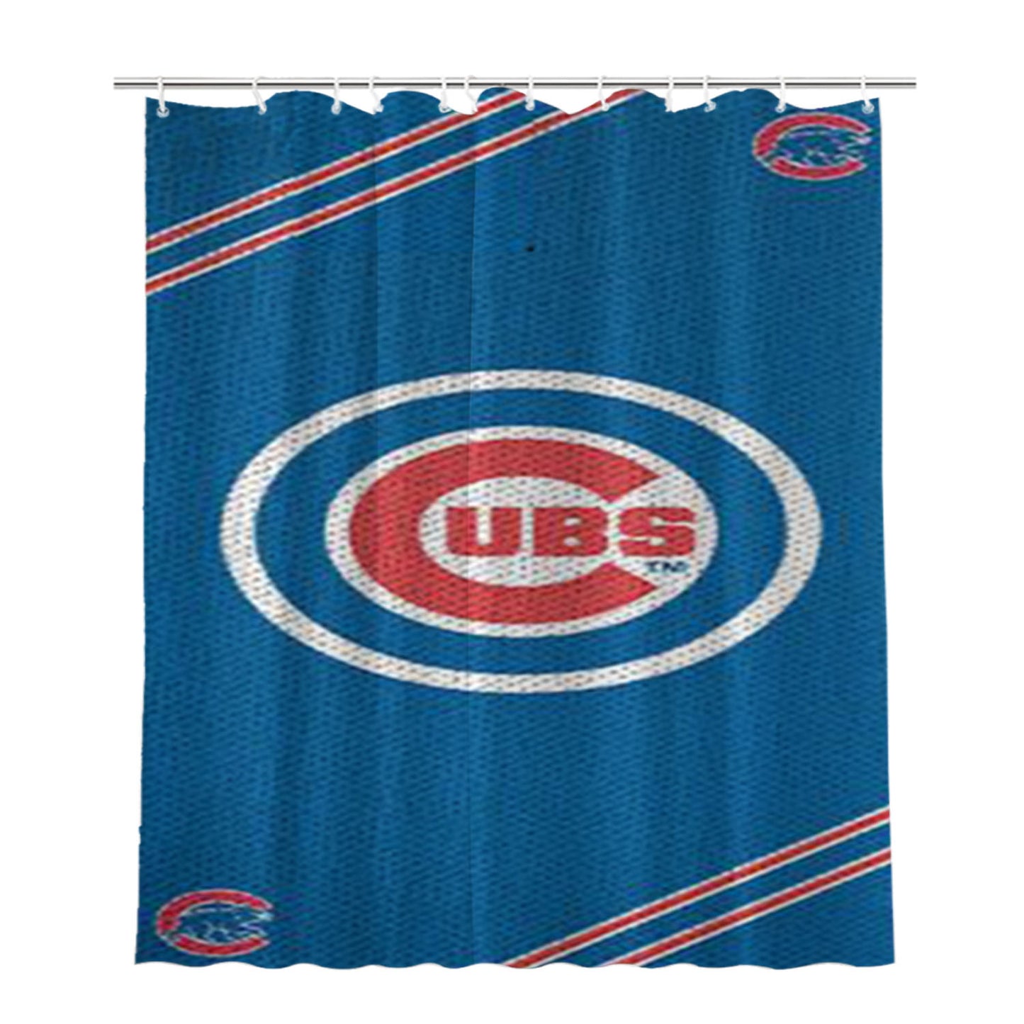 Chicago Cubs Logo Bathroom Shower Curtain Fabric Waterproof | 66 X 72 Inch