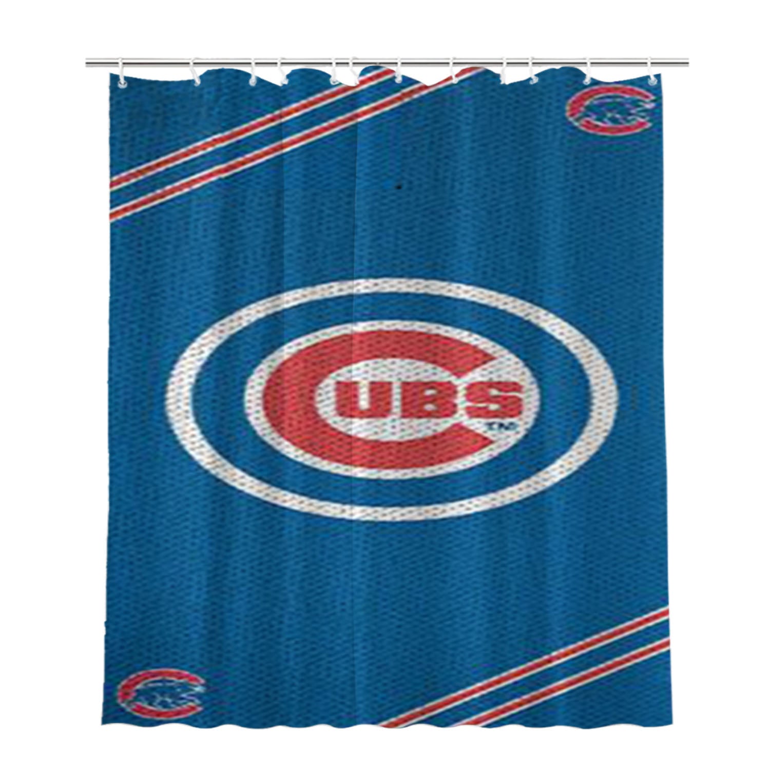 Chicago Cubs Logo Bathroom Shower Curtain Fabric Waterproof | 66 X 72 Inch