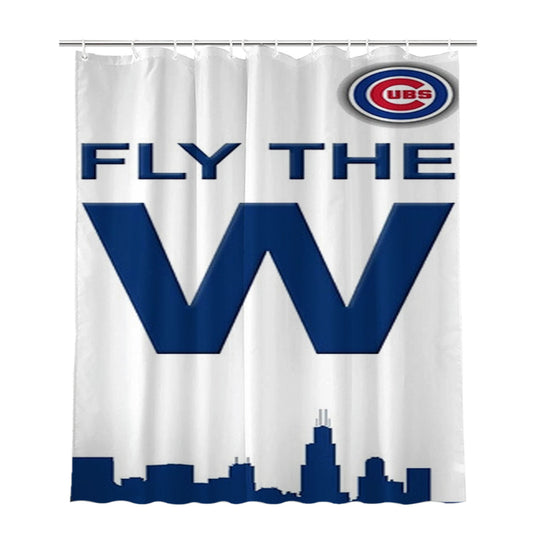 Chicago Cubs Mlb Icon Bathroom Shower Curtain Fabric Waterproof | 66 X 72 Inch
