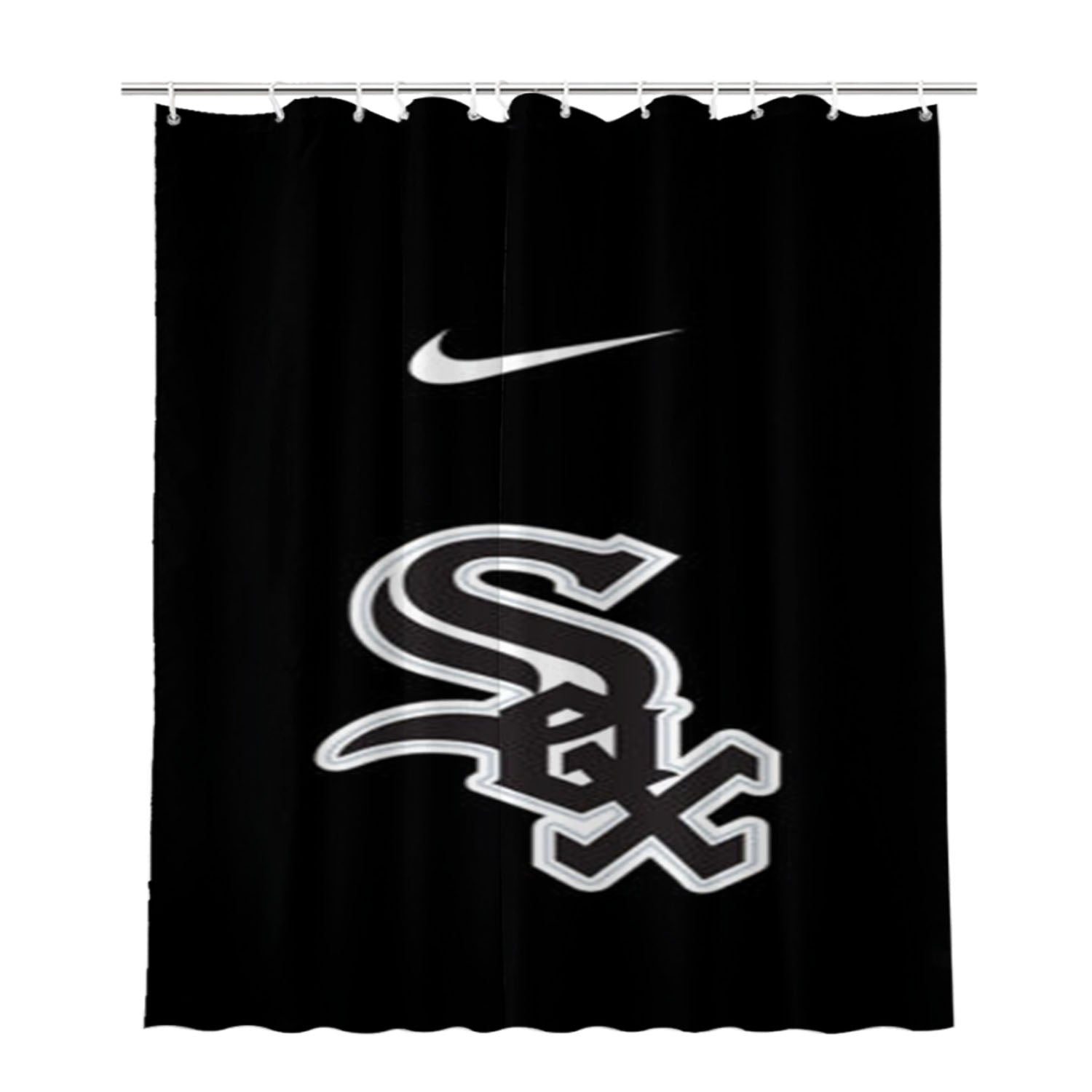 Chicago White Sox Nike Bathroom Shower Curtain Fabric Waterproof | 66 X 72 Inch