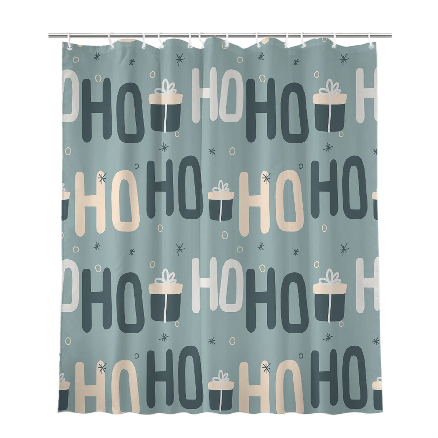 Christmas Patterns Set 01 Bathroom Shower Curtain Fabric Waterproof | 66 X 72 Inch