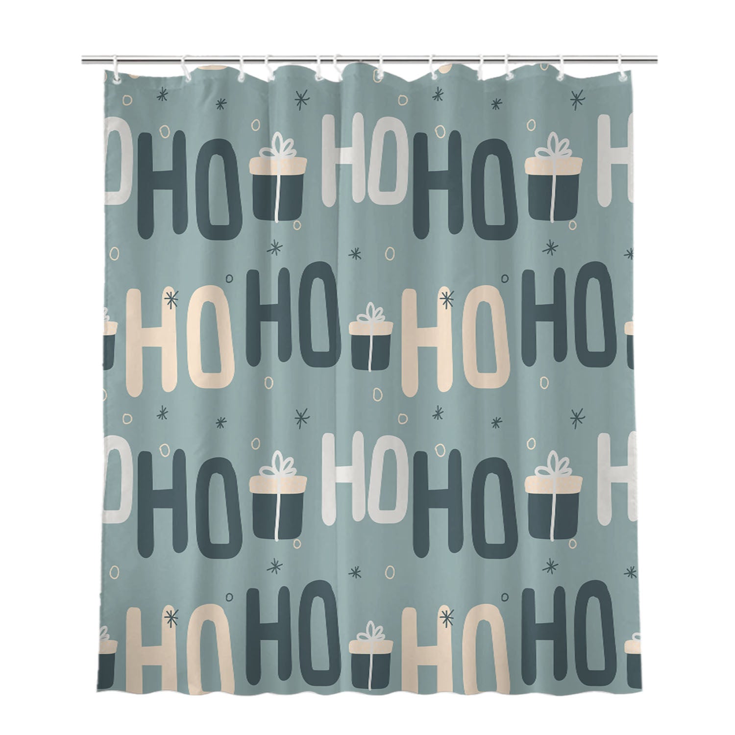 Christmas Patterns Set 01 Bathroom Shower Curtain Fabric Waterproof | 66 X 72 Inch