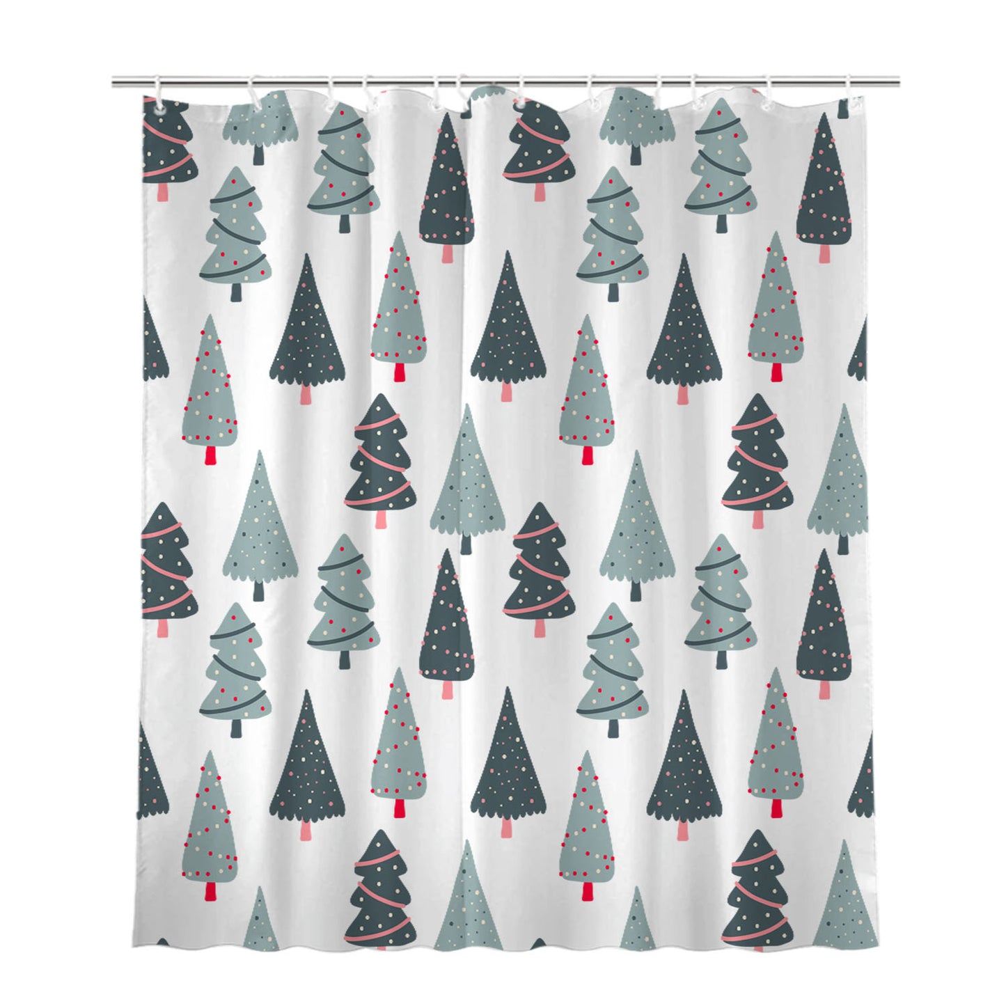 Christmas Patterns Set 04 Bathroom Shower Curtain Fabric Waterproof | 66 X 72 Inch