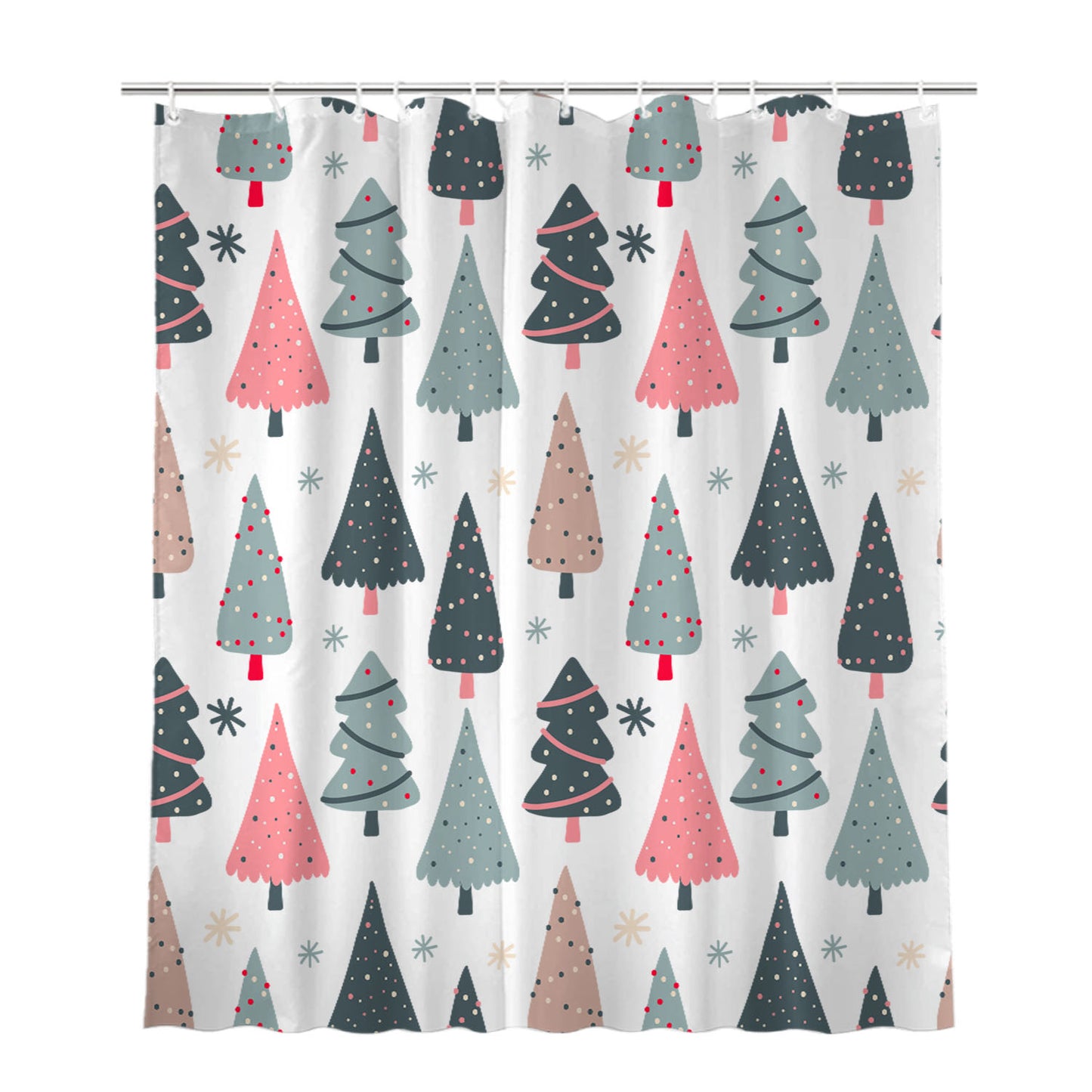 Christmas Patterns Set 08 Bathroom Shower Curtain Fabric Waterproof | 66 X 72 Inch
