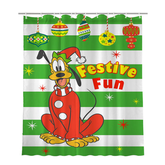 Personalized Christmas Pjs Pluto Shower Curtain Farmhouse Bathroom Decor