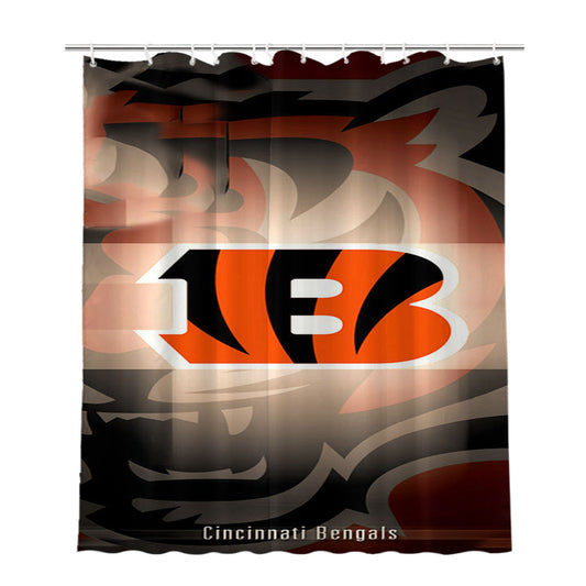 Cincinnati Bengals Logo 9 Bathroom Shower Curtain Fabric Waterproof