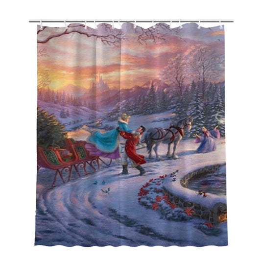 Personalized Cinderella Bringing Home The Tree Shower Curtain Farmhouse Bathroom Decor