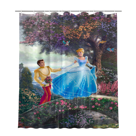 Personalized Cinderella Wishes Upon A Dream Shower Curtain Farmhouse Bathroom Decor