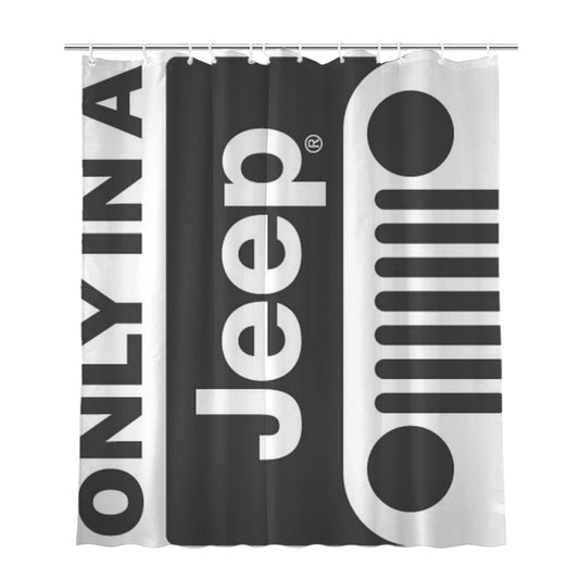 Personalized Classic Jeep Wrangler Logo Shower Curtain Farmhouse Bathroom Decor