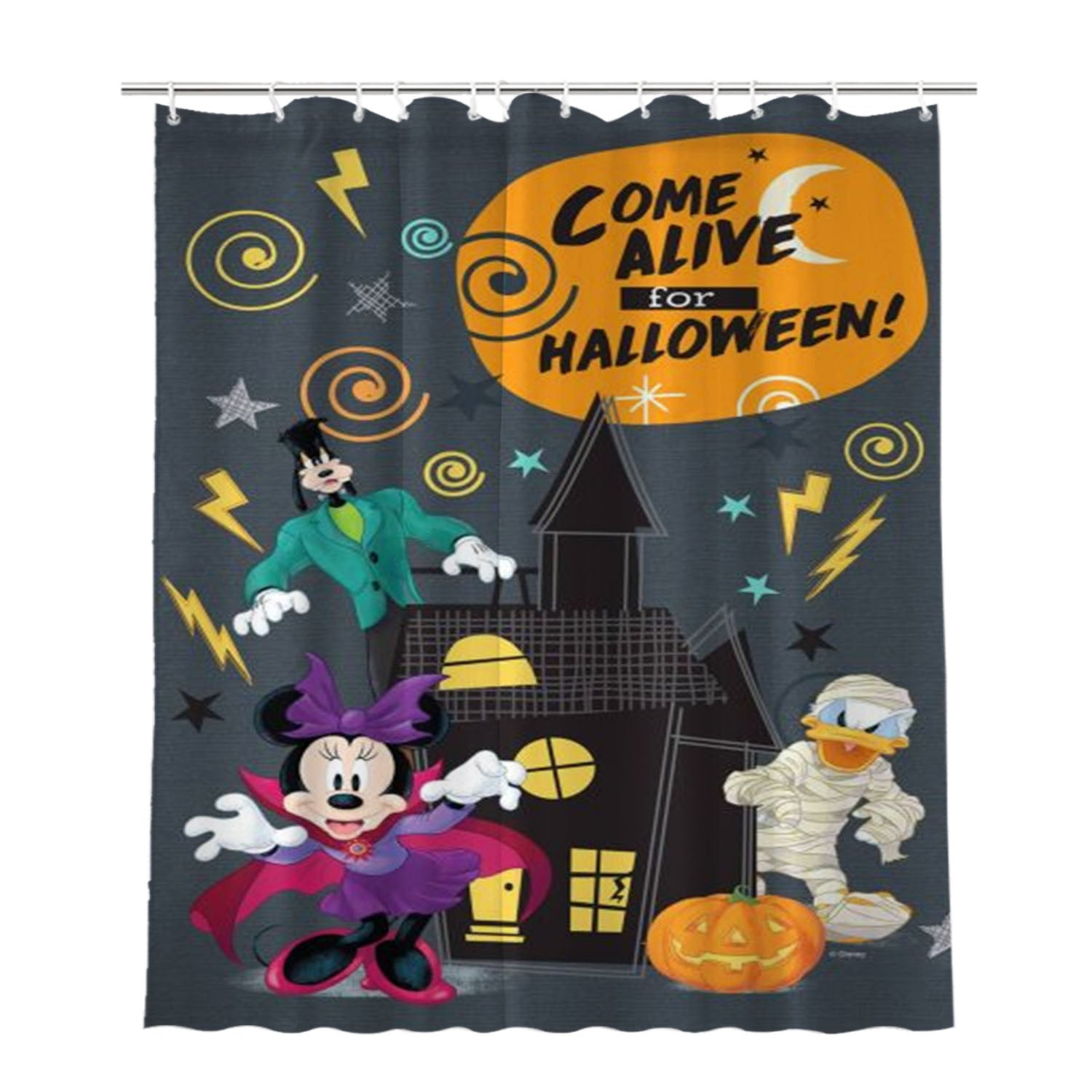 Come Alive For Halloween Bathroom Shower Curtain Fabric Waterproof | 66 X 72 Inch