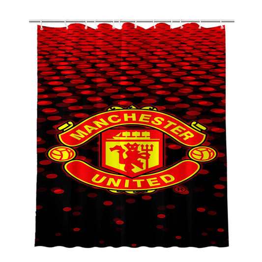 Cool Manchester United Logo Bathroom Shower Curtain Fabric Waterproof