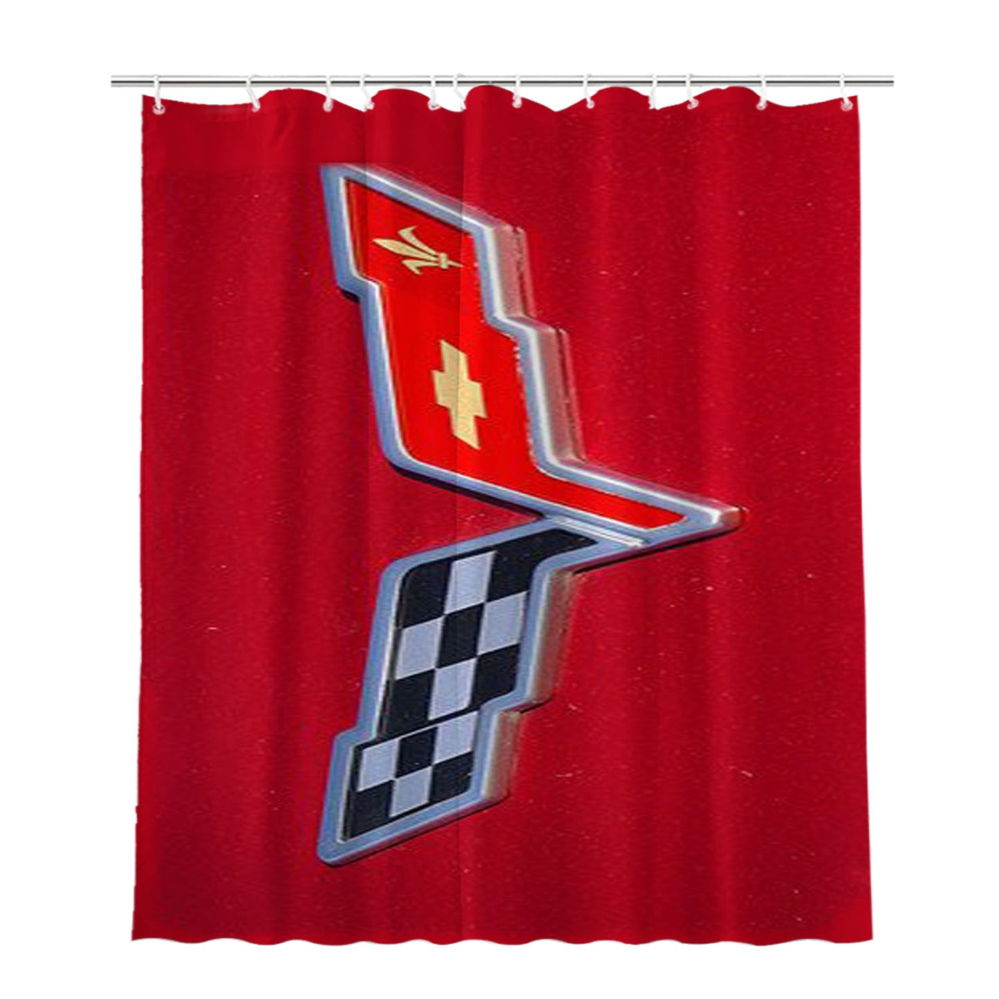 Corvette Flag Bathroom Shower Curtain Fabric Waterproof | 66 X 72 Inch