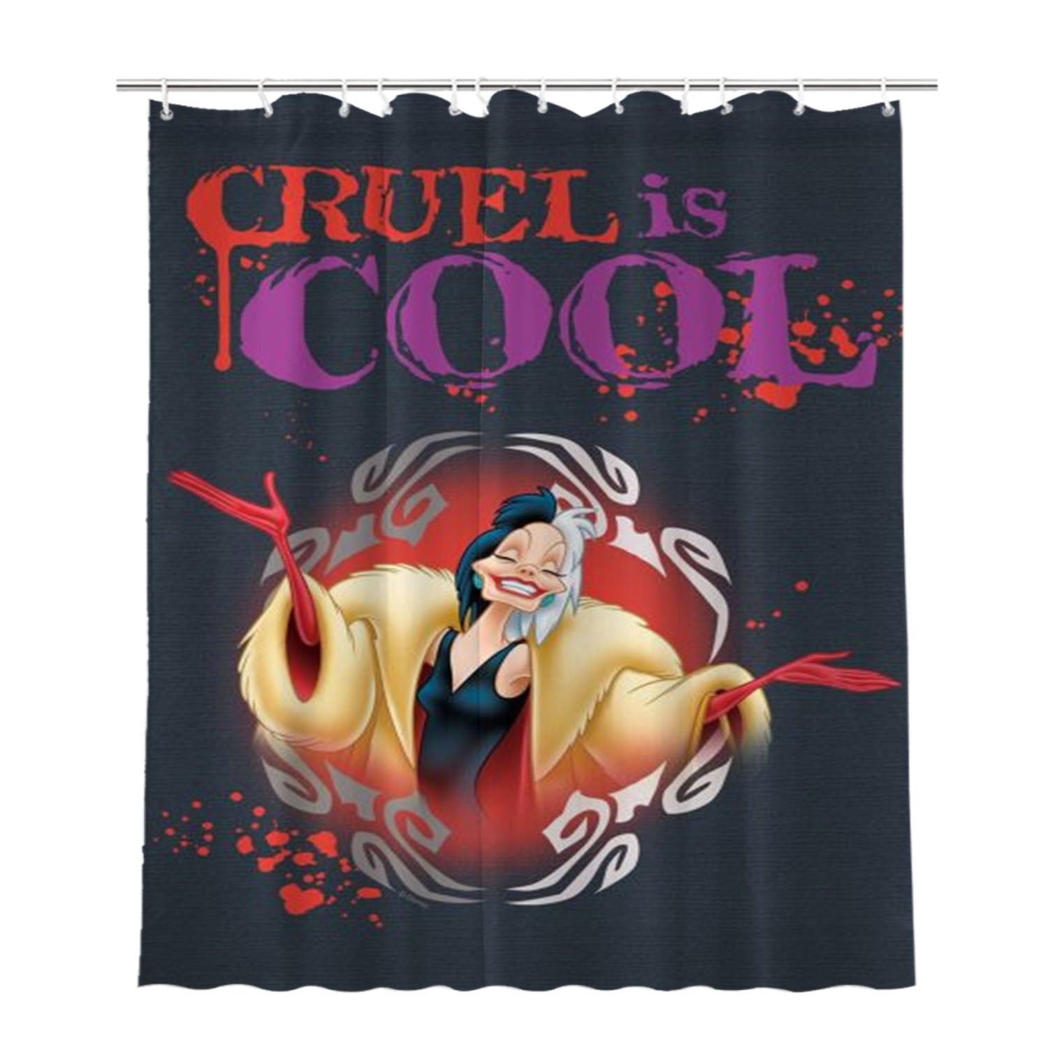 Cruella Cruel Is Cool Bathroom Shower Curtain Fabric Waterproof | 66 X 72 Inch